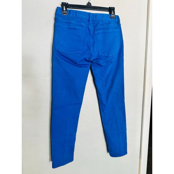 J. Crew Bright Blue Toothpick Skinny Leg Cotton Blend Pants Jeans size 27 - Picture 2 of 8